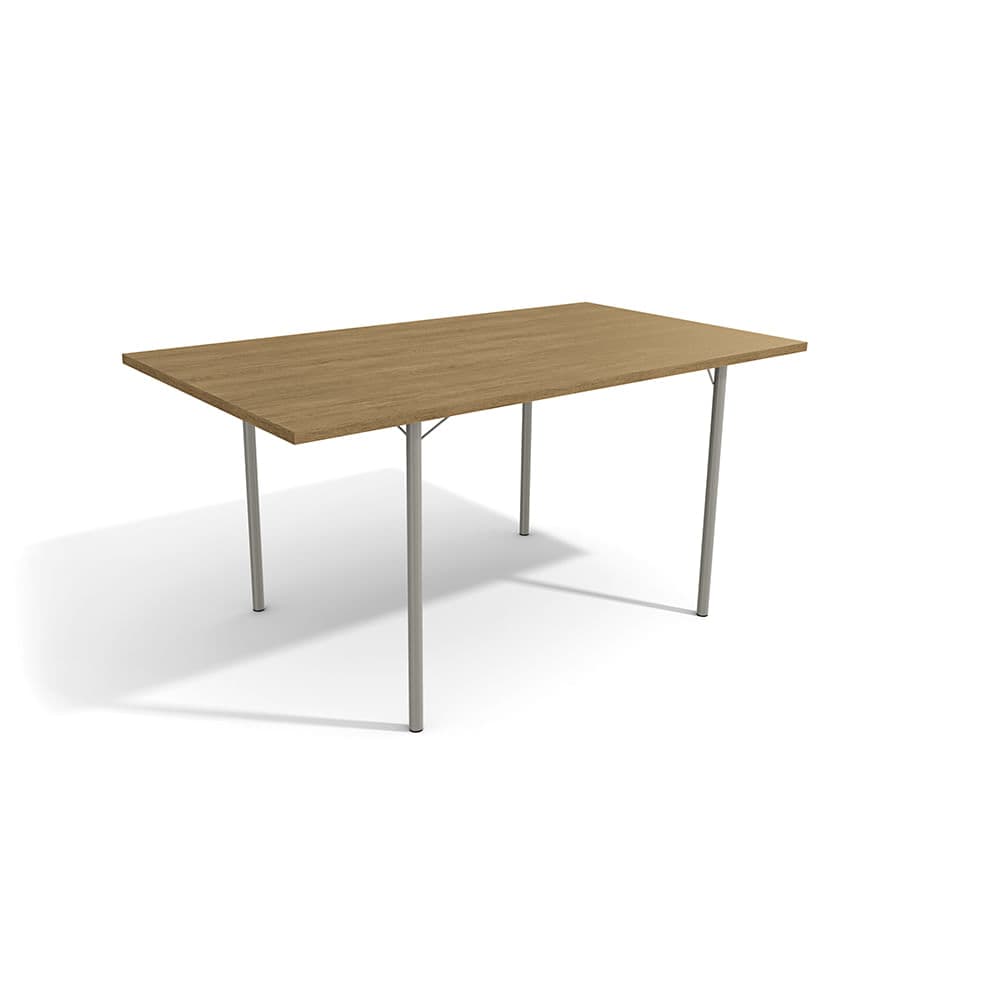 imagem de Mesa Sena Kappesberg Níquel com Tampo Freijó 136cm